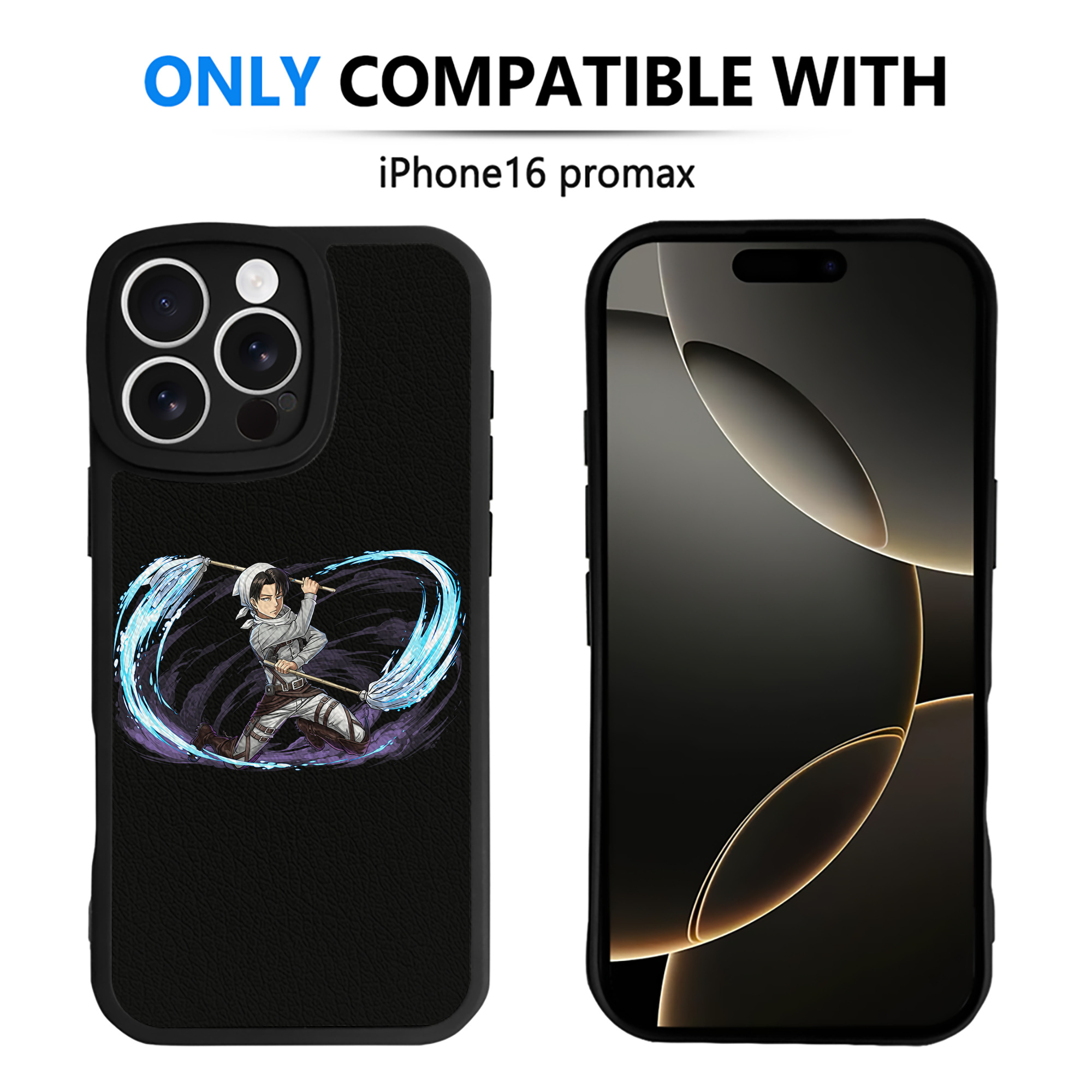 （画像用） 進撃の巨人 リヴァイ·アッカーマン Attack on Titan Levi Ackerman 【iPhone 16シリーズ対応】シリコンスマホケース（レザー調） 材質：シリコン